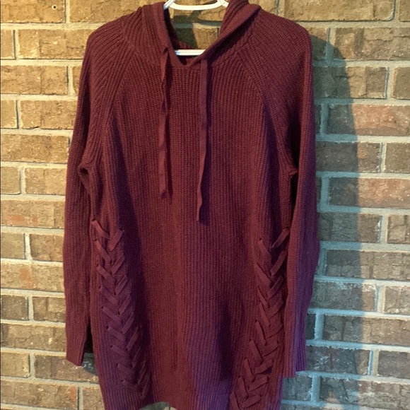 torrid Sweaters - Torrid Burgundy Hoodie Sweater Knit Pullover